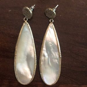 Abalone fashion earrings rhinestone round uppers